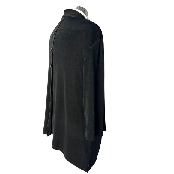 Travelers by Chicos 3/US XL16-18 Black Cardigan Open Front 3/4 Sleeve Button Bac - Picture 5 of 11